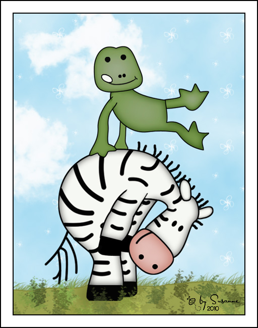Liebe Sieben Frosch und Zebra